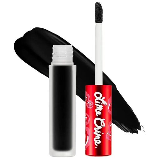 Lime Crime Velvetines Liquid Matte Black Lipstick, Black Velvet - Bold, Long Lasting Shades & Lip Lining - Stellar Color & High Comfort for All-Day Wear - Talc-Free & Paraben-Free