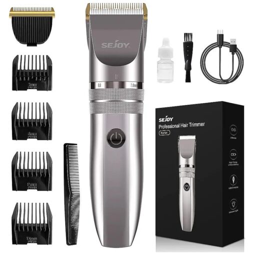 Sejoy Hair Clippers for Men, Cordless Hair Trimmer Zero Gapped Clippers for Men Women Kids Barbers Kit for Household Rechargeable