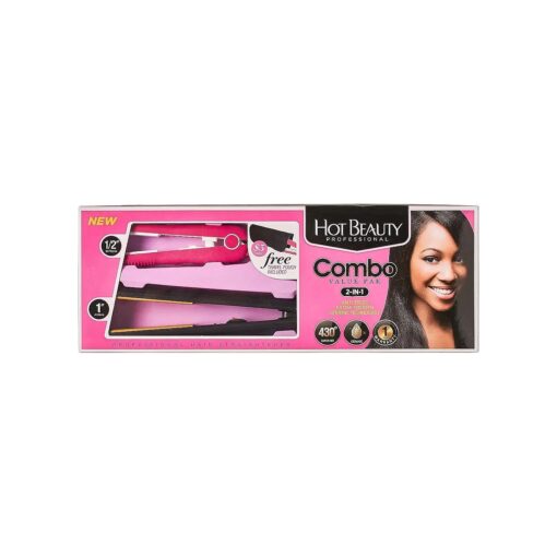 Ceramic Flat Irons 2-in-1 Value Pack 1" and Mini 1/2" with Free Travel Pouch