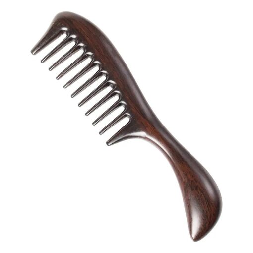 Onedor Handmade 100 % Natural Black Sandalwood Hair Combs - Anti-Static Sandalwood Scent Natural Hair Detangler Wooden Comb ( Extra Extra Wide Tooth )