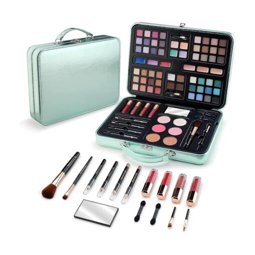 Color Nymph All in One Girls Makeup Sets Ages 4-16, Teen Makeup Kits for Beginner with Green Case, Eyeshadow Palettes Blush Lipgloss Eyeliner, Cosmetics Gift Set for Birthday