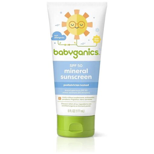 50 Spf Sunscreen Lotion, All Mineral Baby Sunscreen Lotion | UVA UVB Protection | Water Resistant, 6 oz