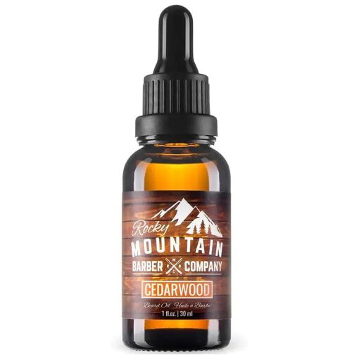 Rocky Mountain Barber Company Men 's Cedarwood Beard Oil - Featuring Grapeseed Oil, Coconut Oil, Argan Oil and Real Cedarwood Essential Oil