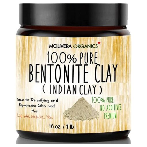 Premium 1 lb Bentonite Clay Pure, Natural Detoxifying Clay for Face Masks, Hair Care & More - Best Healing Clay - USA Made