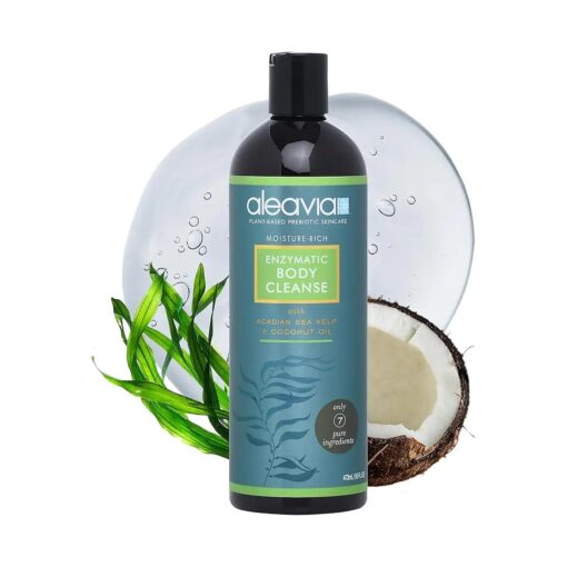 Aleavia Enzymatic Body Cleanse - Fragrance-Free Organic & All-Natural Prebiotic, Vegan Body Wash - Sulfate-Free Body Cleanser - 16 Oz .