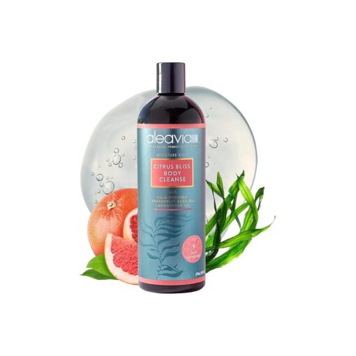 Aleavia Citrus Bliss Body Cleanse - Organic & All-Natural Prebiotic Body Wash, Scented with Pure Essential Oils - Nourish Your Skin Microbiome - 16 Oz .