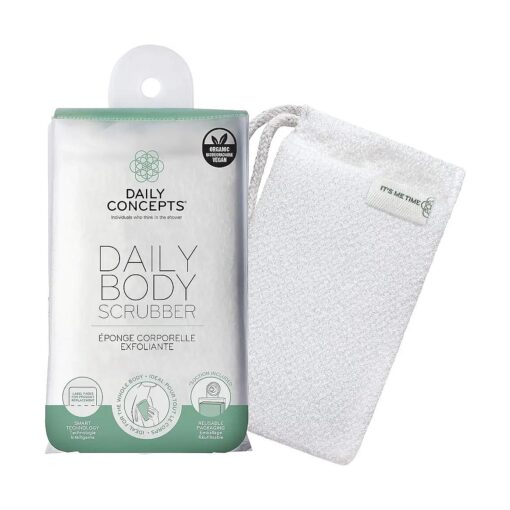 DAILY CONCEPTS Daily Body Scrubber, Soy-Based And Organic Cotton, For The Whole Body, The Bath Sponge Deeply Cleanses The Skin And Creates A Rich Foamy Lather, Exfoliation