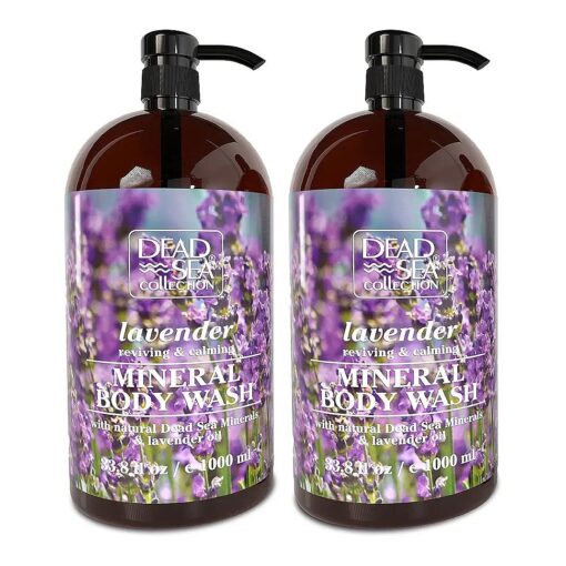 Lavender Body Wash - with Dead Sea Minerals and Lavender Oil - Gentle Cleanses and Moisturizes Skin - Pack of 2 ( 67.6 fl, oz )