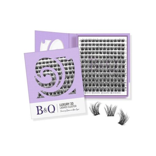 B & Q Lash Clusters 144 PCS Individual Lashes 3D Effect Eyelash Clusters Fluffy Cluster Eyelash Extensions Wispy Eyelashes Natural Look With Long Lasting Curl Cluster Lashes ( 3D01,10-18mm )