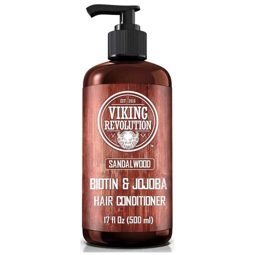 Viking Revolution Sandalwood Conditioner with Biotin and Jojoba Oil - Mens Conditioner Natural Hair Conditioner for Men with Vitamin B5 ( 17 Oz )