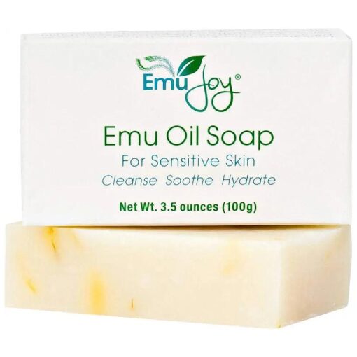 Emu Oil Soap for Sensitive Skin - Gentle Cleanser for Dry Irritated Skin Due to Eczema Psoriasis Dermatitis Lichen Sclerosus TSW Red Skin Syndrome