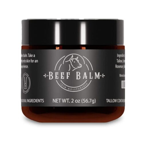 Beef Tallow Balm - Beef Tallow For Skin Care, Tallow Moisturizer, Face Cream, Lotion & Cream ( Essential Oils, Grass-Fed Tallow )