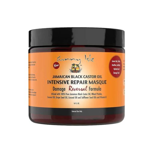 Sunny Isle Jamaican Castor Oil Intensive Repair Masque, Black, Coconut, 16 Fl Oz