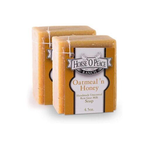 Handmade Goat Milk Soap Oatmeal 'n Honey Soap ( 2 Pack - 4.5oz./Bar )