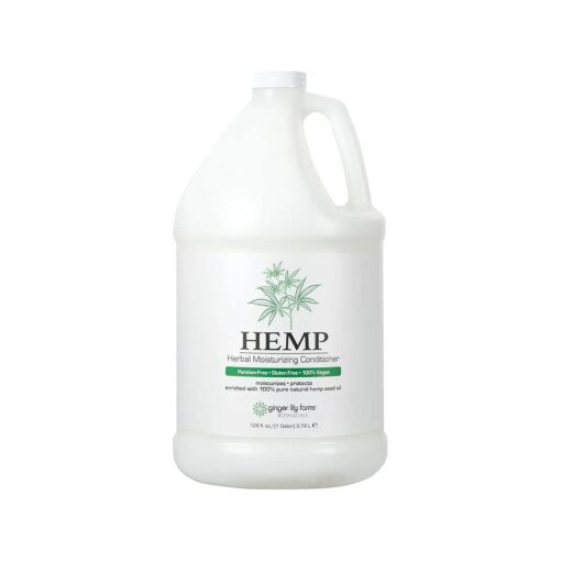 Ginger Lily Farms Botanicals HEMP Herbal Moisturizing Conditioner, Enriched with 100 % Pure Natural Hemp Seed Oil, 100 % Vegan & Cruelty-Free, 1 Gallon Refill