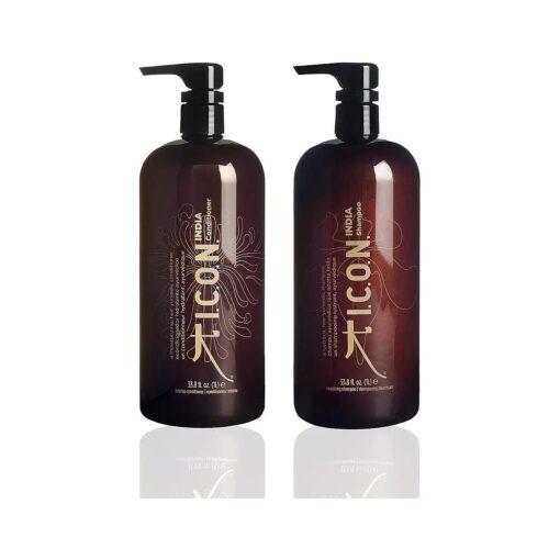 I.C.O.N, India Shampoo and Conditioner Combo, Salon-Quality Hair Care, 1 Liter Each