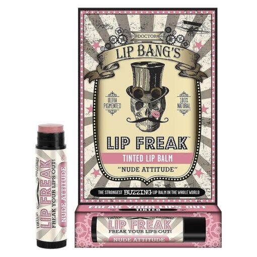 Doctor Lip Bang 's BUZZING Lip Balm | Lip Freak| 100 % All Natural | Cruelty Free | Tinted | Nude Attitude