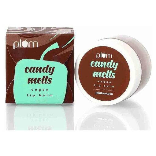 Plum Mint-o-Coco Lip Balm, With Carrot Seed Oil & Shea Butter with Natural UV Protection, Vegan Balm for Dry, Chapped, Cracked Lips And Added Shine for Lips, 100 % Cruelty Free, 0.42 Oz