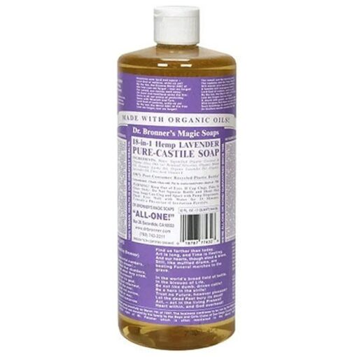 Dr. Bronner 's Magic Soaps Pure-Castile Soap, 18-in-1 Hemp Lavender, 32-Ounce Bottle