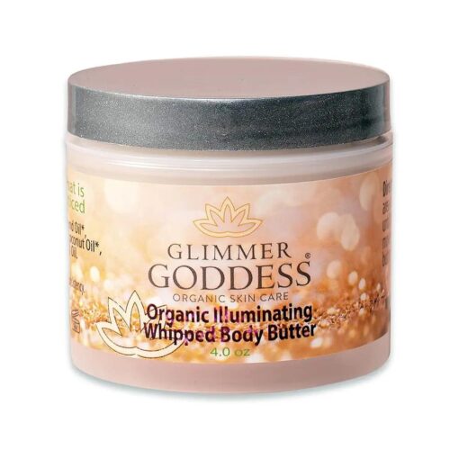 GLIMMER GODDESS Organic Whipped Body Butter - Subtle Level 1 Diamond Shimmer, 4.0 oz