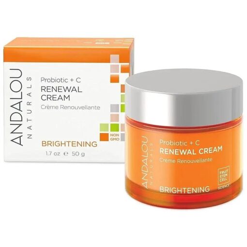 Andalou Naturals Probiotic + C Renewal Cream, Probiotic Plus, C, Ivory, Probiotic Plus C, 1.7 Oz