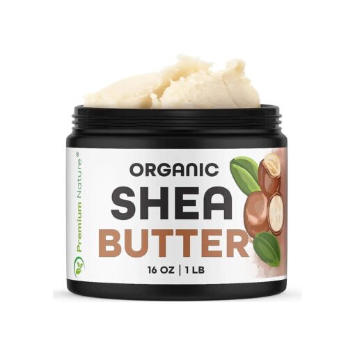 Premium Nature Organic Shea Butter - Pure & Raw Virgin Unrefined Body Butter - Dry Skin Care, Scar & Stretch Mark Cream, 16 oz