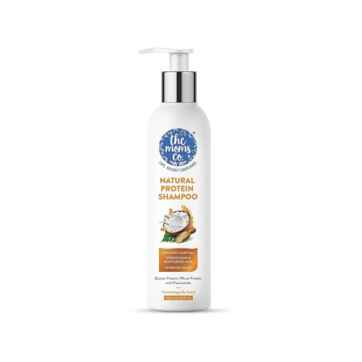 Natural Protein Sulfate Free Shampoo, an Australia-Certified Toxin-Free Shampoo from The Moms Co. to Strengthen Hair, Add Volume, Shine and as a Curly Hair Shampoo ( 6.8 Fl, Oz, )