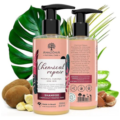 All Natural Hair Shampoo for Damaged Hair - Paraben & Sulfate Free Shampoo, Repair Formula All Natural Chemical free Shampoo for Women and Men - Moisturizing Shampoo for Dry and Colored Hair 6.8oz