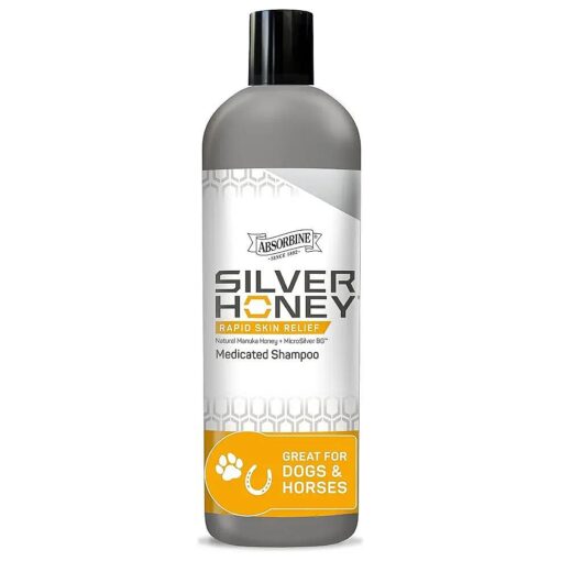 Absorbine Silver Honey Rapid Skin Relief Medicated Shampoo, Medical Grade Manuka Honey & MicroSilver BG, Rejuvenating, Soothing & Hydrating, 16 fl oz