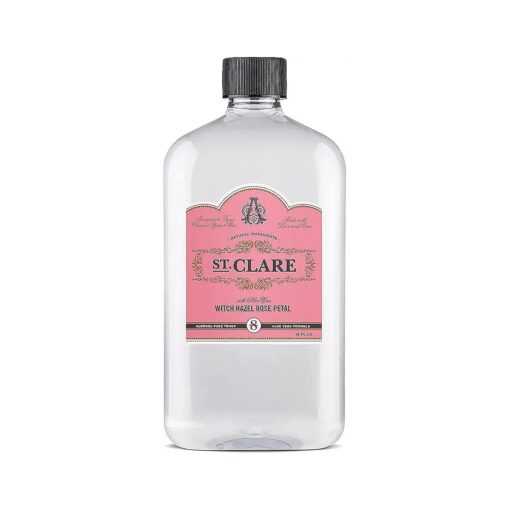 St Clare Rosewater, Aloe & Witch Hazel Facial Toner - Alcohol Free Witch Hazel Toner For Face & Skin, Rose Water & Aloe Vera Facial Toner, Skin Care Witch Hazel Alcohol Free 16 Ounce