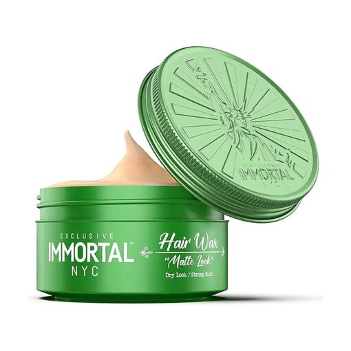 Immortal NYC Matte Look Hair Wax - 8 out of 9 Holding Ability, Matte Finish - All Natural Water-Based Hair Wax for Men - No Residue, All Hair Types