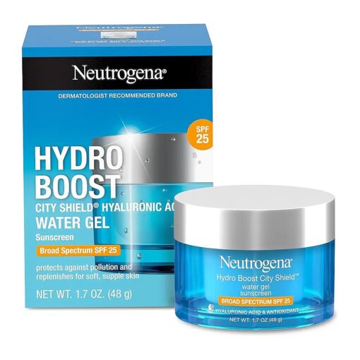 Hydro Boost Face Moisturizer with SPF 25, Hydrating Facial Sunscreen, Oil-Free and Non-Comedogenic Water Gel Face Lotion 1.7 oz