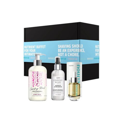 Coochy Plus HydroLock MOISTURIZING+ 3-Steps Kit Intimate Shave Gift Set : NOURIA Pre-Shave Elixir Oil + Coochy Plus Shave Cream Sweet Bliss + Coochy Plus After Shave Protection Mist