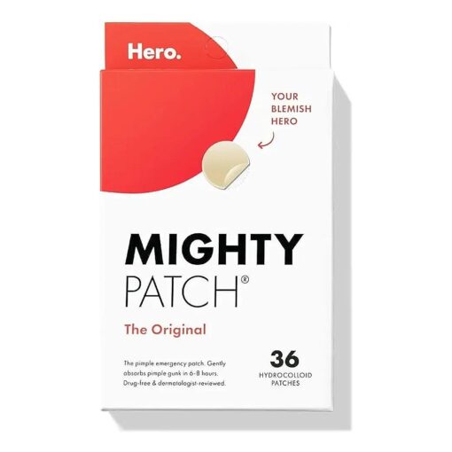 Hero Cosmetics Mighty Patch ( tm ) Original Patch - Hydrocolloid Acne Pimple Patch for Covering Zits and Blemishes, Spot Stickers for Face and Skin ( 36 Count )