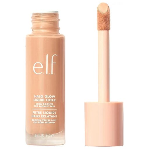 e.l.f, Halo Glow Liquid Filter, Complexion Booster For A Glowing, Soft-Focus Look, Infused With Hyaluronic Acid, Vegan & Cruelty-Free, 3 Light/Medium