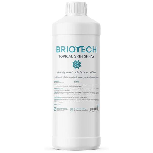 BRIOTECH Topical Skin Spray, Hypochlorous Acid for Body & Face, Eyelid Cleanser, HOCl Facial Mist, Support Against Irritation, Calm Redness, Soothe Foot & Scalp, 1 Liter Refill, 1 ct