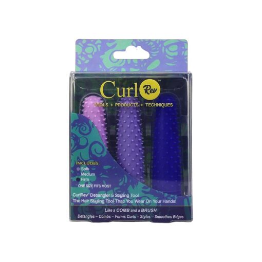 Detangling Styling Multi-use Gentle Flexible Tool All Hair Types Form Coils/Curls Twistouts Wash-N-Gos Smooth Edges Rod/Roller Set Braids Wear on Hands Patent Pending