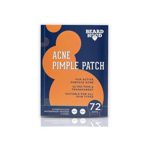 Beardhood Acne Pimple Patch | 72 Hydrocolloid Waterproof Patches | For Active Surface Acne | Absorbs Pimple Overnight, Reduces Excess Oil | For All Skin Types