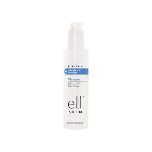 e.l.f, SKIN Pure Skin Cleanser, Non-Foaming Creamy & Gentle Daily Face Wash, Removes Dirt, Oil & Impurities Without Irritation