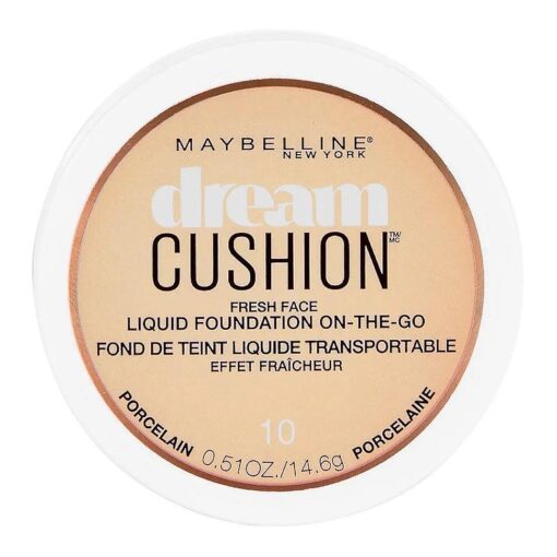 Maybelline New York Dream Cushion Fresh Face Liquid Foundation, Porcelain, 0.51 Ounce