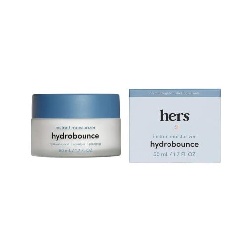 hers Hydrobounce Instant Moisturizer - Squalane Moisturizer Made for All Skin Types - Moisturizes, Smoothes Fine Lines - Contains Hyaluronic Acid, Squalane, and Probiotics - 1.7 fl Oz