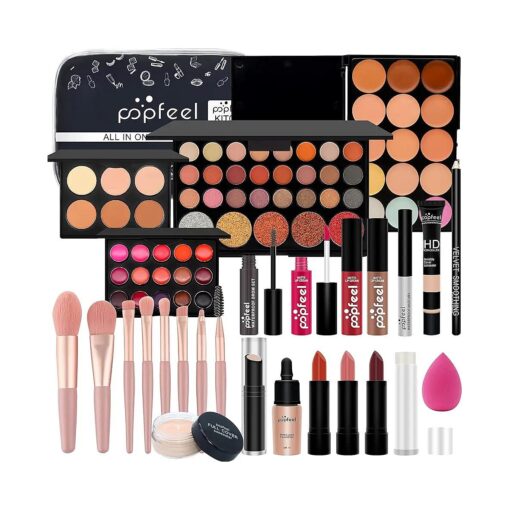 All-in-one Makeup Full Gift Set for Women, Include Makeup Brush, Eyeshadow Palette, Lip Gloss Set, Lipstick, Blush, Foundation, Concealer, Mascara, Eyebrow Pencil