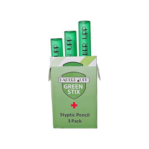 Green Stix + Styptic Pencil Set - Aluminum Sulfate Anti-Bleed Accessories for Shaving Nicks, Razor Cuts, Canker Sore - Block & Stop Bleeding Fast - For Men & Women, 3 Pencils & 20 Sticks