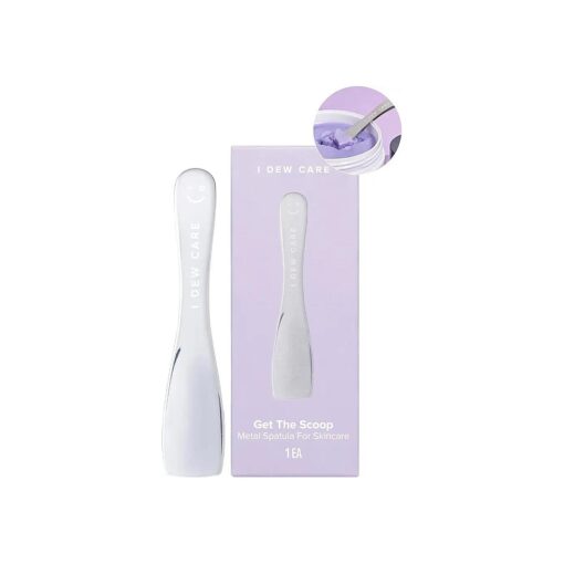 I Dew Care Multi-functional Applicator - Get The Scoop | Gift, Stainless Steel Spatula, Beauty Tool for Cream, Lip Balm, Wash-Off Masks, Mixing, Depuffing