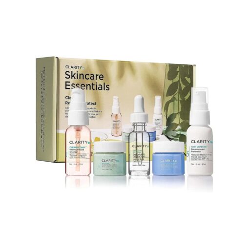 ClarityRx Skincare Essentials Kit | Cleanse, Renew & Protect | Plant-Based, Paraben Free, Natural