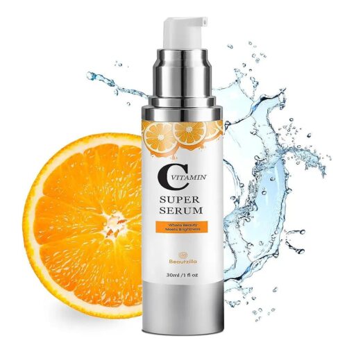 Super Vitamin C Serum for Mature Skin : Hyaluronic Acid and Vitamin E - Anti Aging Serum for Dark Spots, Fine Lines, Wrinkles for Women, Hydrates, Firm, Lift, Smooth, All-in-One Formula 1 fl oz