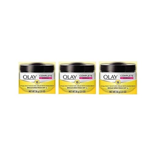 Olay Face Moisturizer Complete All Day UV Moisture Cream with Sunscreen SPF 15, Normal Skin, 2 Fl Oz ( Pack of 3 )