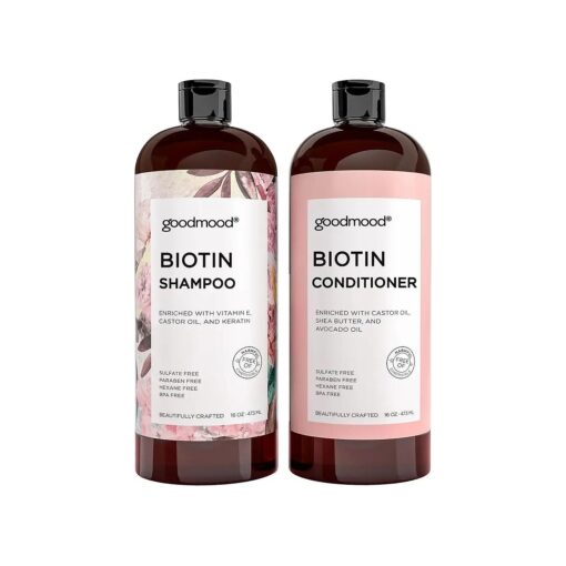 GoodMood Biotin Shampoo and Conditioner For Hair Growth Shampoo and Conditioner For Women and Men Hair Growth Shampoo For Thinning Hair and Hair Loss Shampoo For Women Shampoo and Conditioner Women