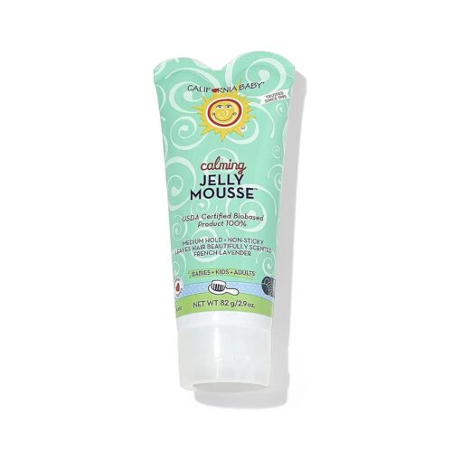 California Baby Calming Jelly Mousse Hair Gel | 100 % Plant-Based ( USDA Certified ) | Kids Hair Gel | Medium-Hold | Lavender Scent | Allergy Friendly | Non-Sticky Baby Hair Gel | 82 g / 2.9 oz .