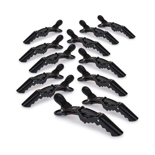 Deke Home Women styling hairclip - 12 pcs professional alligator plastic hair sectioning clips - Durable alligator hair clip with nonslip grip & wide gator big teeth for easy styling thick/thin